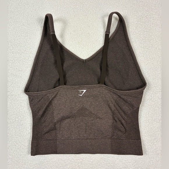 Gymshark Vital Seamless Midi Tank in Chocolate Brown Size Medium - Picture 2 of 7